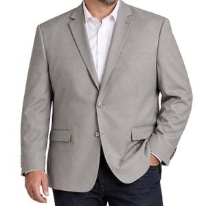Cooper & Nelson Light Gray Two Button Blazer Men's 50R 4XL